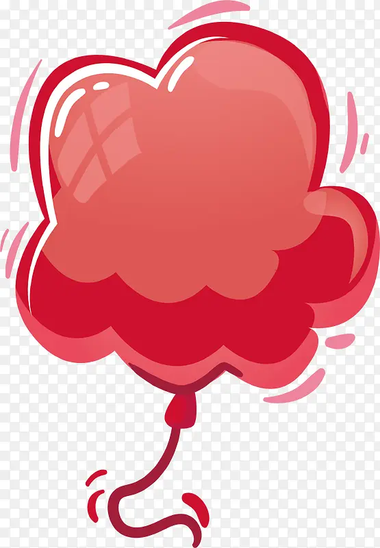 红色花朵气球标题框