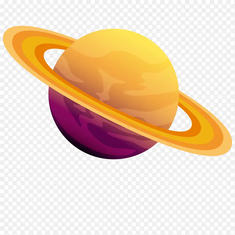 黄紫色圆环星球模型