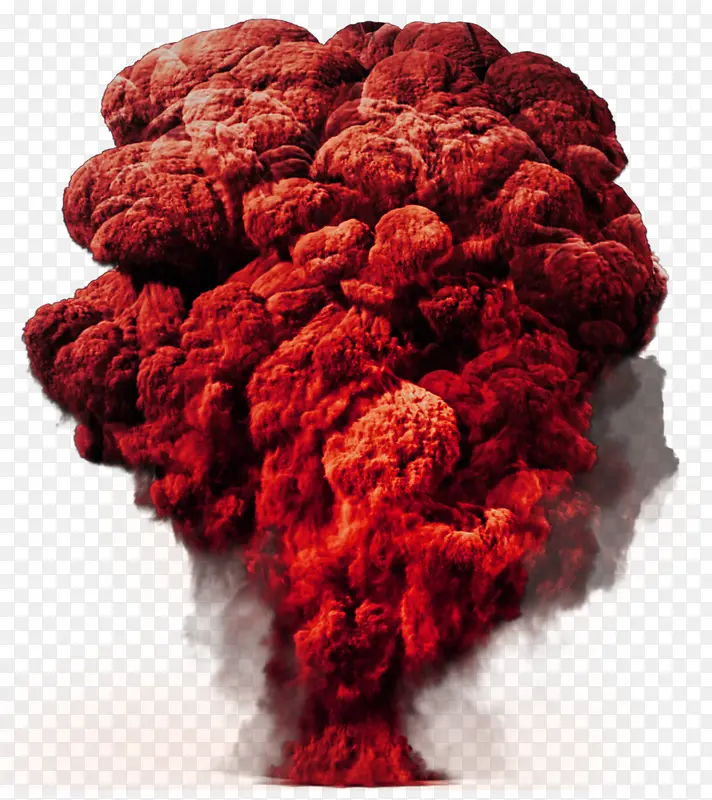 红色爆炸烟雾效果元素