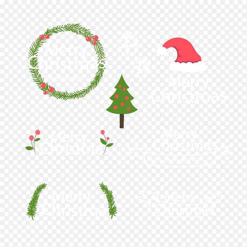 创意圣诞快乐艺术字矢量图