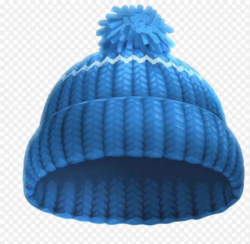 蓝色标志毛线帽子