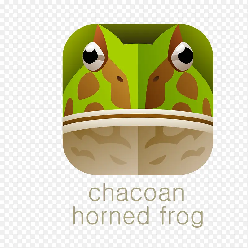 青蛙方形动物矢量图标