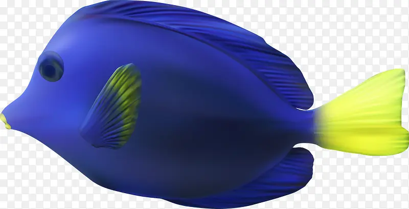 蓝色矢量海底鱼可爱