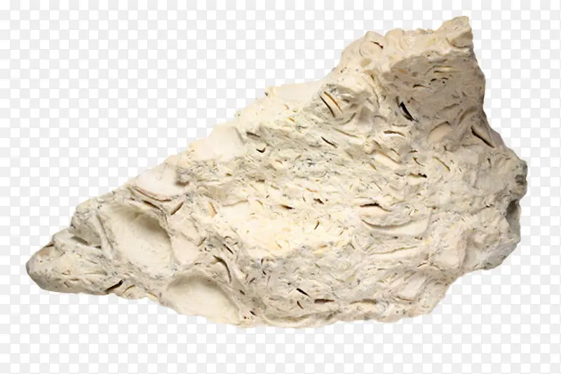 白色孤立的石灰石实物