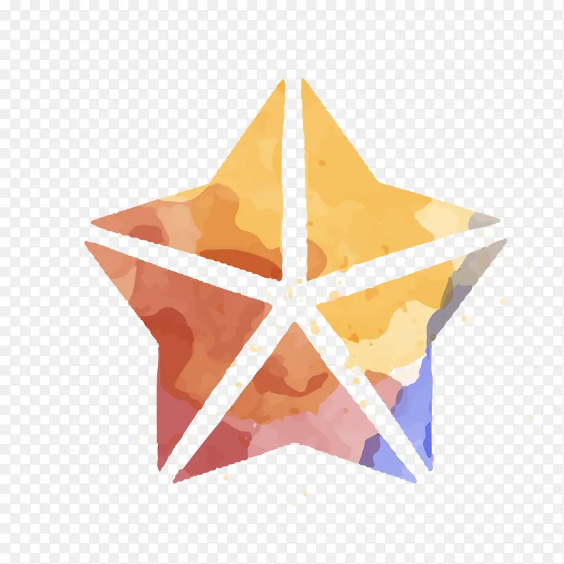 水彩绘渐变星星矢量图