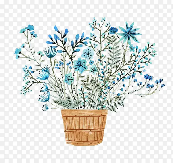 卡通蓝色花朵