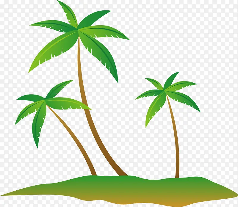 清凉夏日椰子树岛矢量