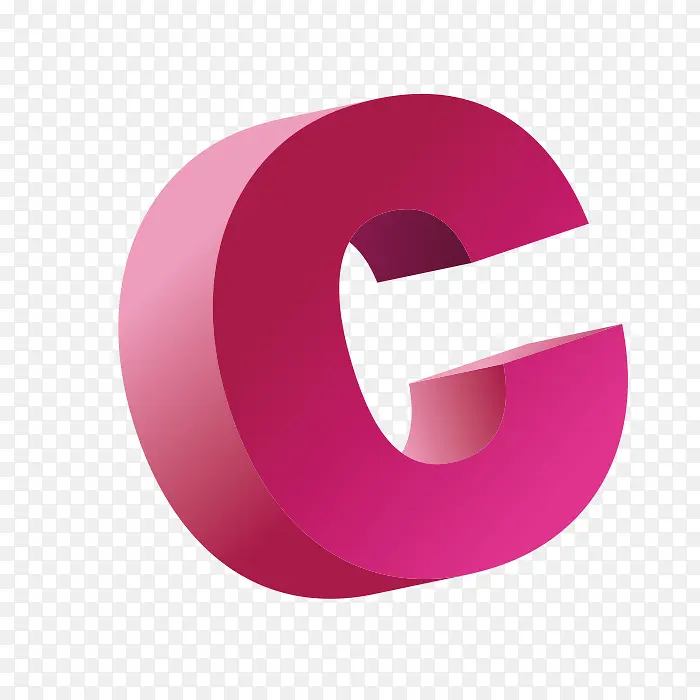 粉色立体字母C
