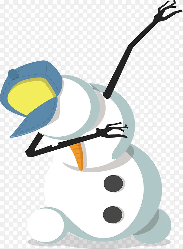 弯腰行礼的雪人