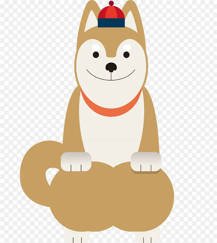 土黄狗财主狗年卡通