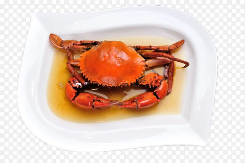 红色美味的食物清蒸大闸蟹实物