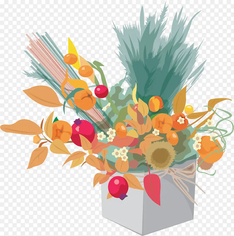 矢量手绘花篮