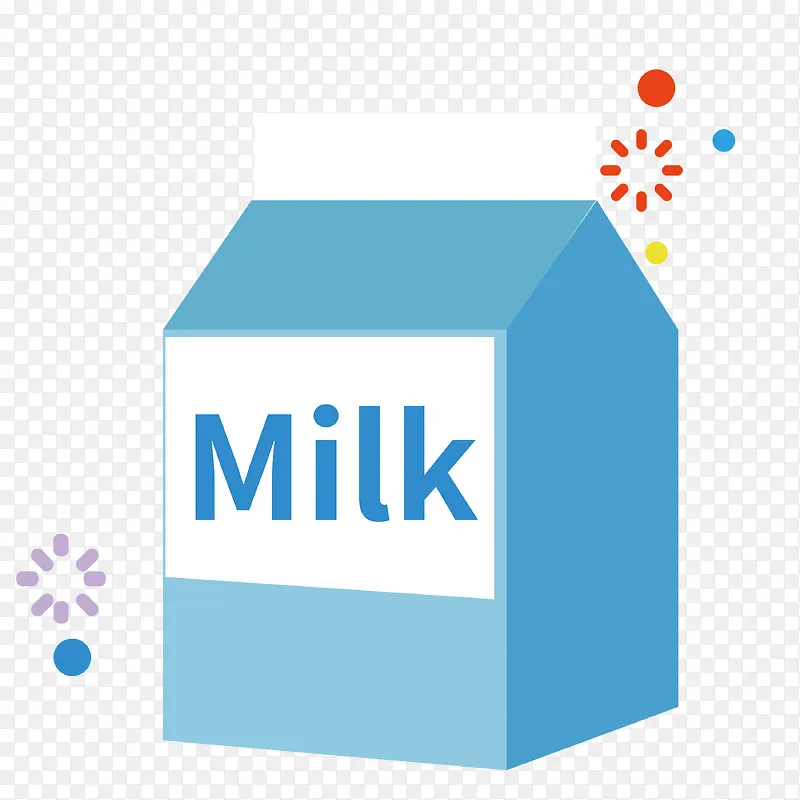 蓝色牛奶盒装饰图标