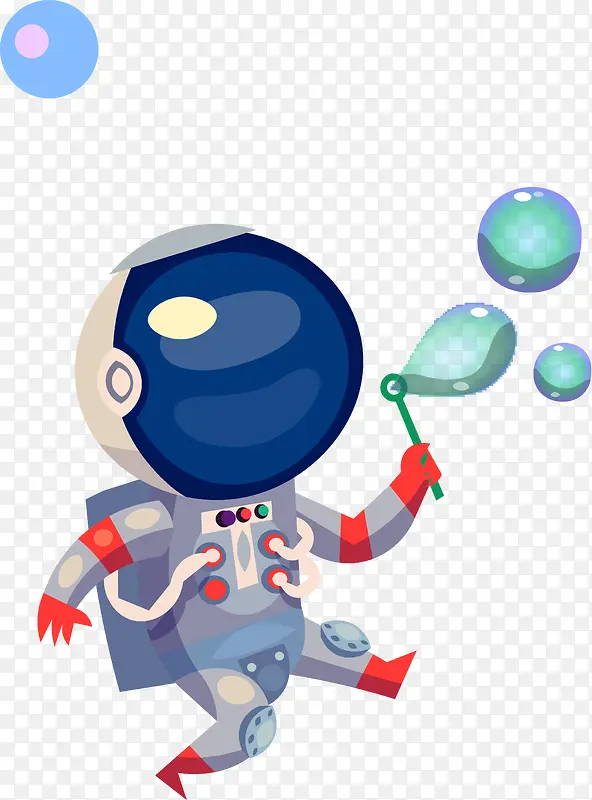 卡通宇航员和泡泡
