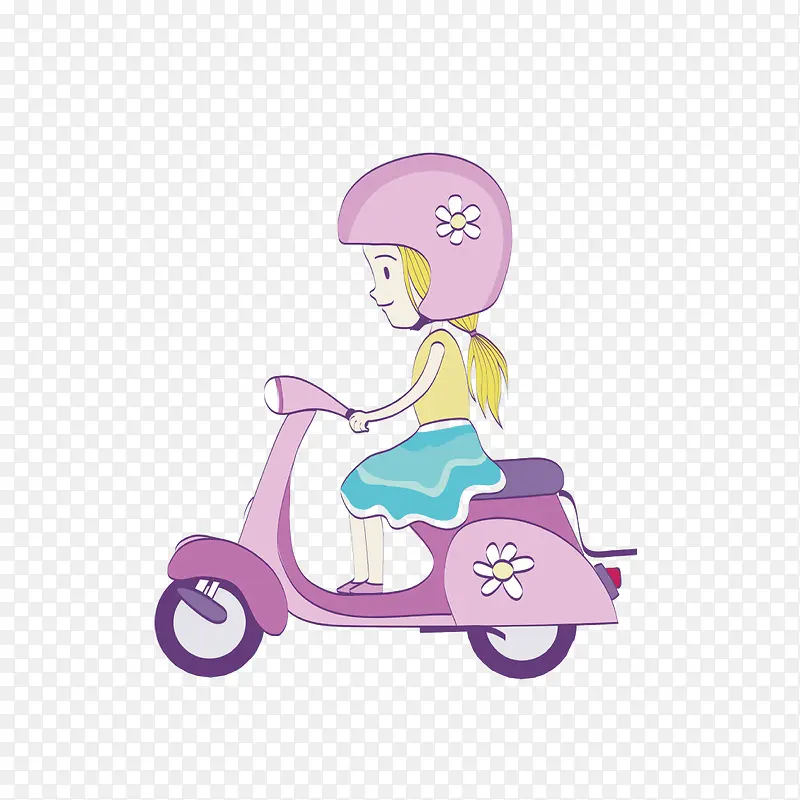 粉色电动摩托车矢量文件