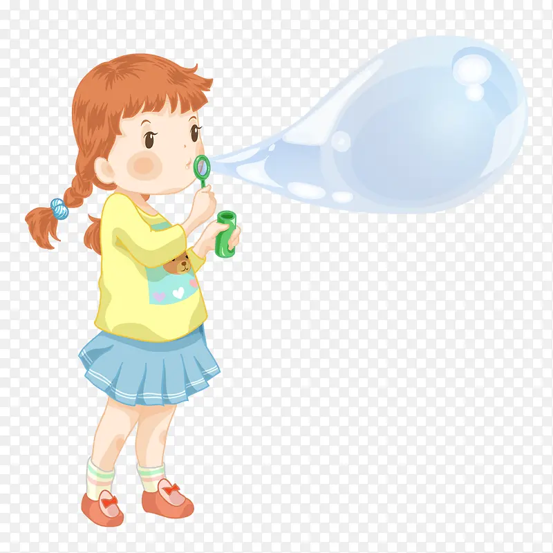 玩吹泡泡的女孩设计PNG图片素材下载_图片编号yzdljely-免抠素材网