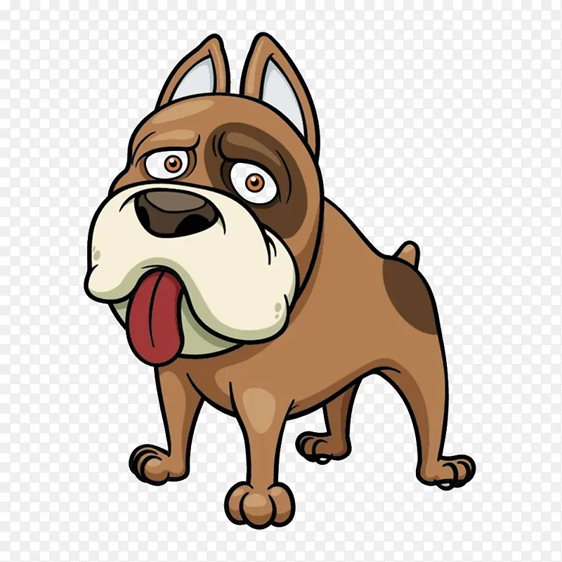 卡通吐舌头的哈巴狗PNG