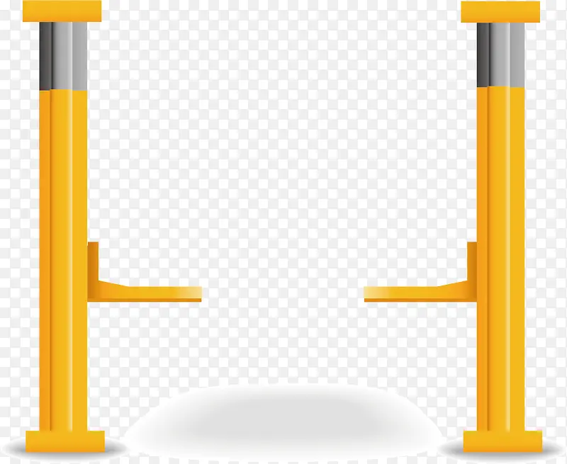 矢量图水彩黄色柱子