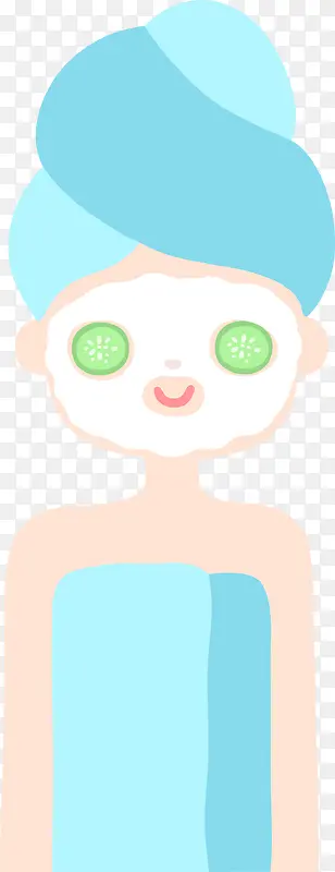 美容院卡通面膜女孩