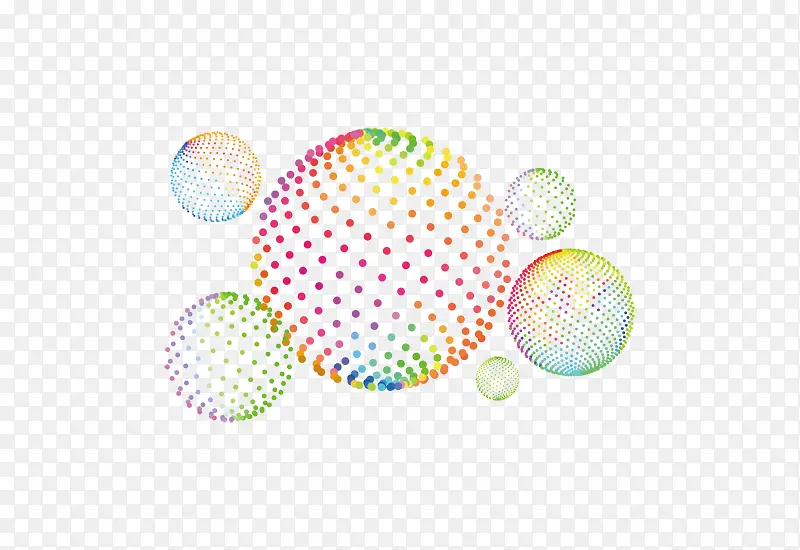 彩色科技感圆球设计素材