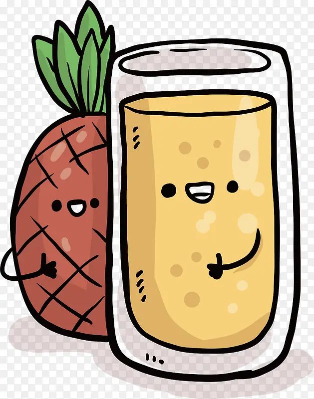 卡通菠萝果汁设计