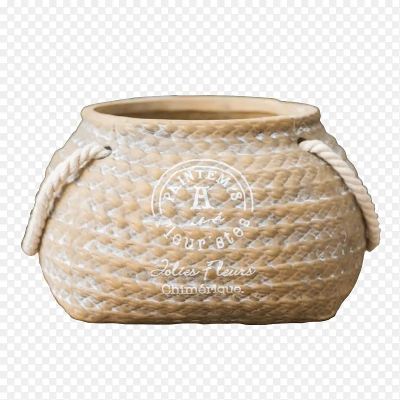 编织口袋陶艺花盆
