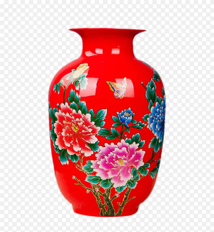 红色花瓶素材