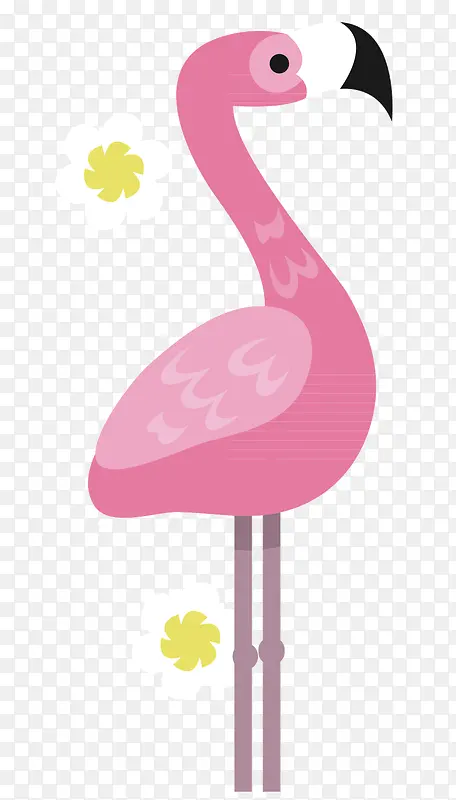 一只粉色的卡通鸟