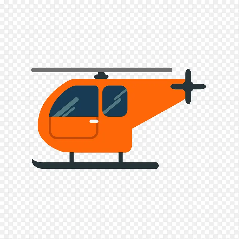 矢量橙色直升飞机