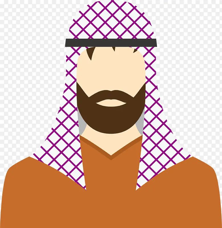 紫色格纹头巾阿拉伯人