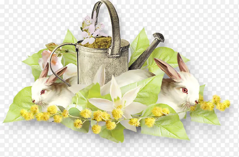 鲜花丛中的花洒