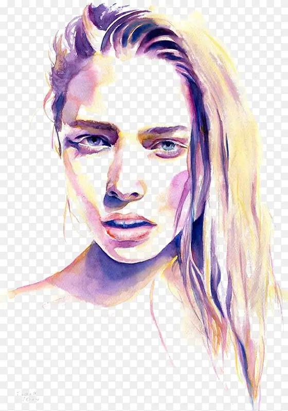 欧美女生插画