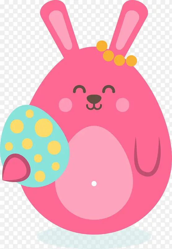 复活节粉色小兔子