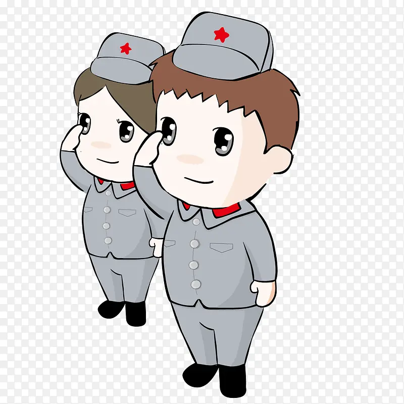 卡通手绘敬礼的人物设计PNG图片素材下载_图片编号ydjbabey-免抠素材网