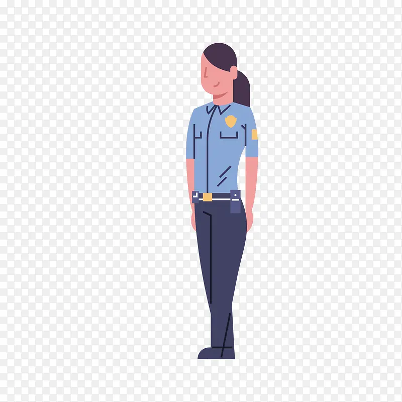 卡通版站立的女警察