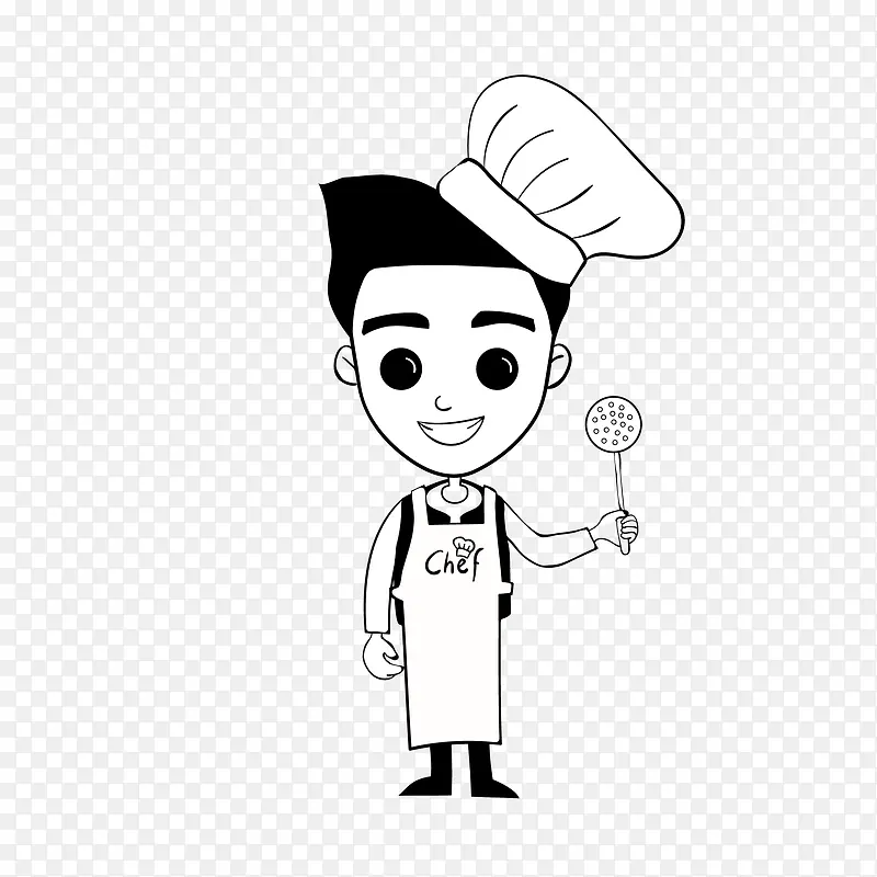 矢量卡通手绘可爱厨师小男孩免抠