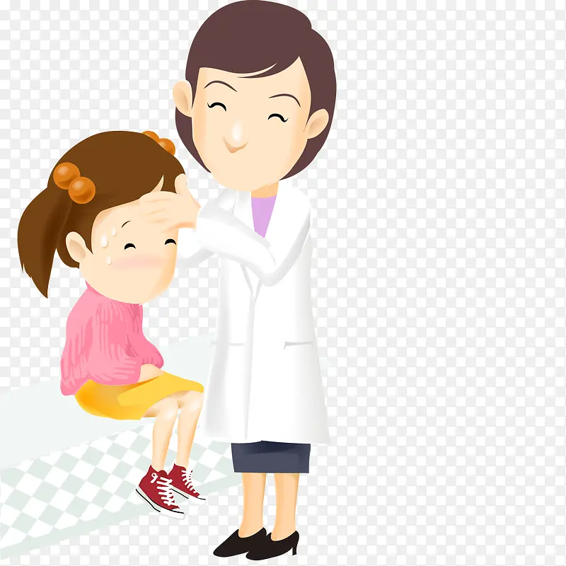 生病发烧的女孩人物设计
