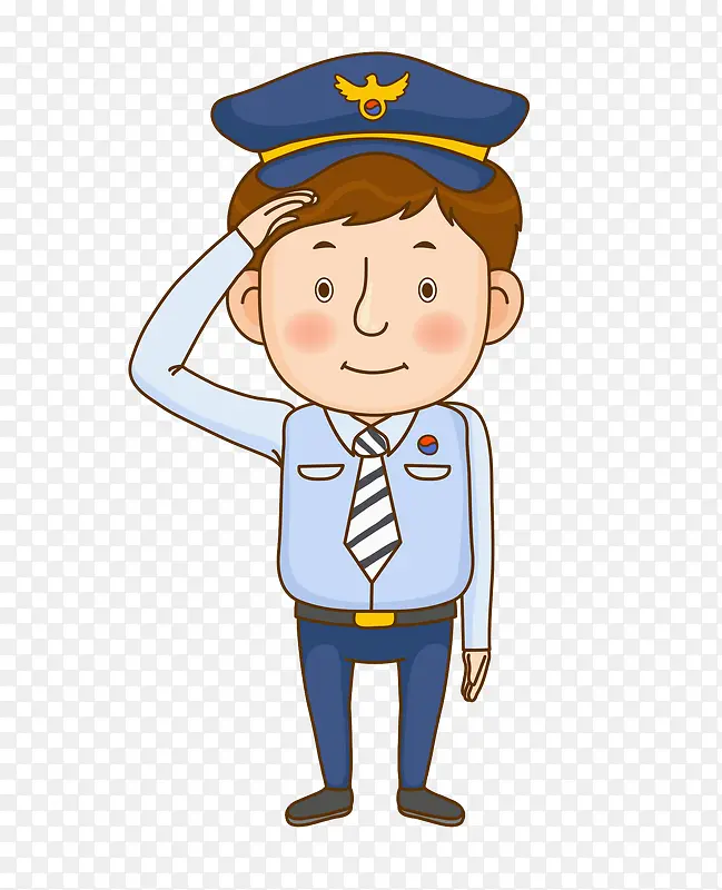 敬礼的警察免抠图