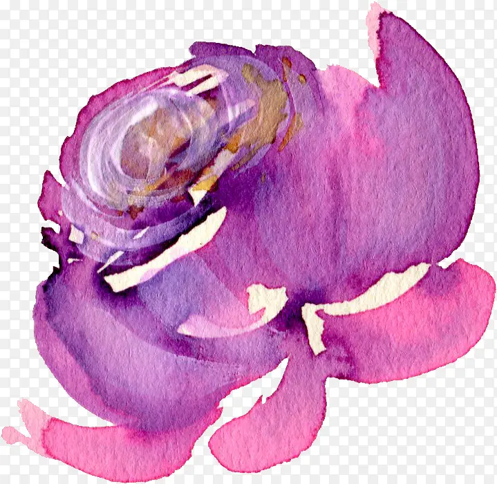手绘创意紫色花朵免抠图