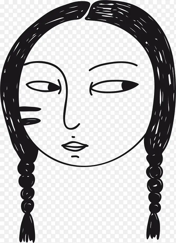 扎小辫女孩