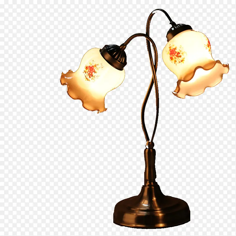 古铜茶边怀旧台灯