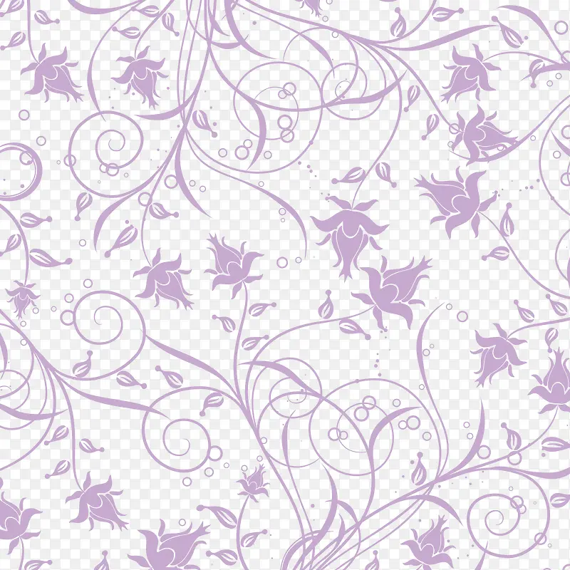 漂浮唯美紫色花卉底纹