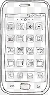 手绘创意简笔画合成手机页面
