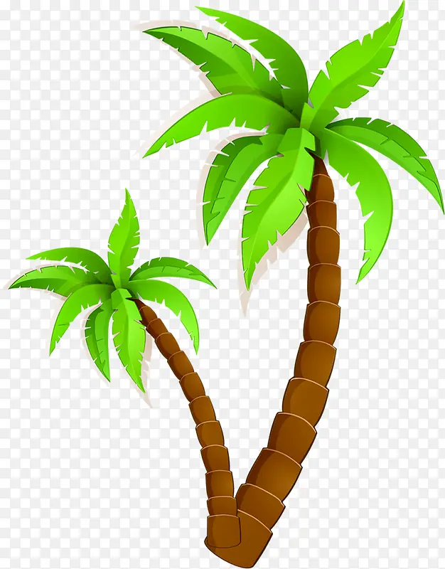 高清摄影夏日海报椰子树手绘