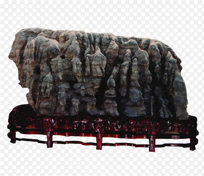 江山如画天然灵璧石免抠图片