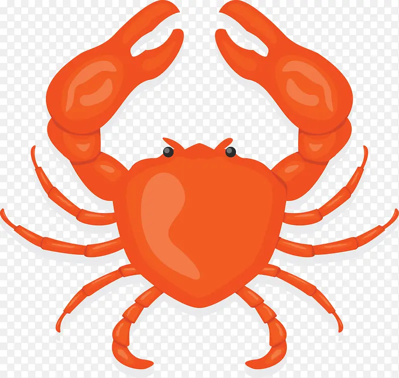 红色扁平卡通螃蟹