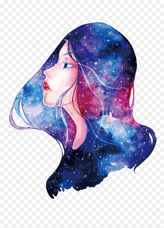 矢量星空少女