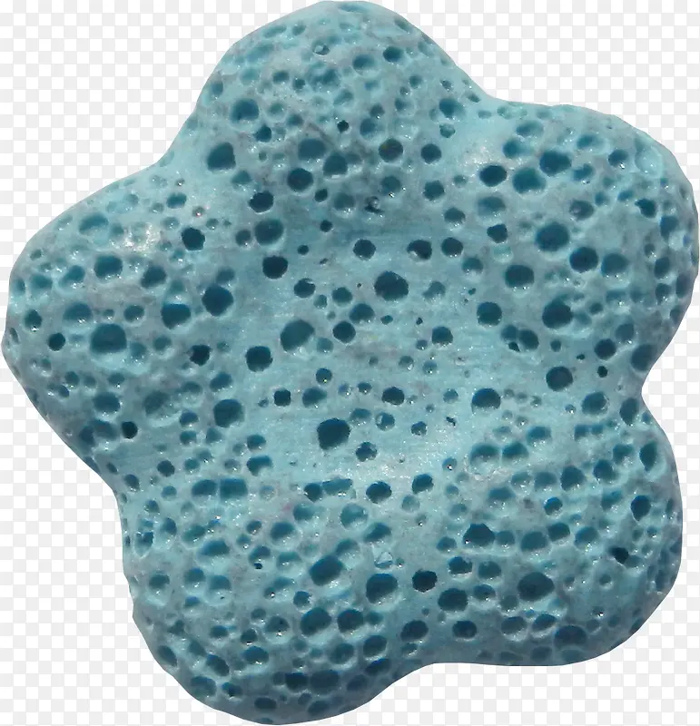 蓝色花型石头