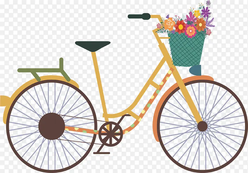 装满了鲜花的自行车