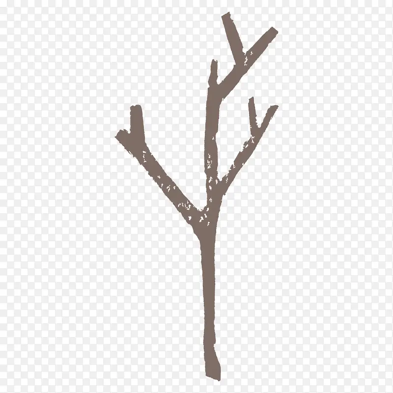 树干树枝简单日系卡通